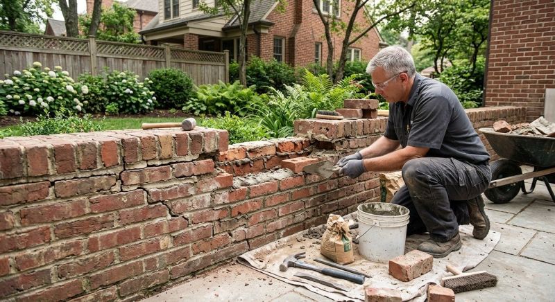 Brick Fence Repair in Santa Rosa, CA
