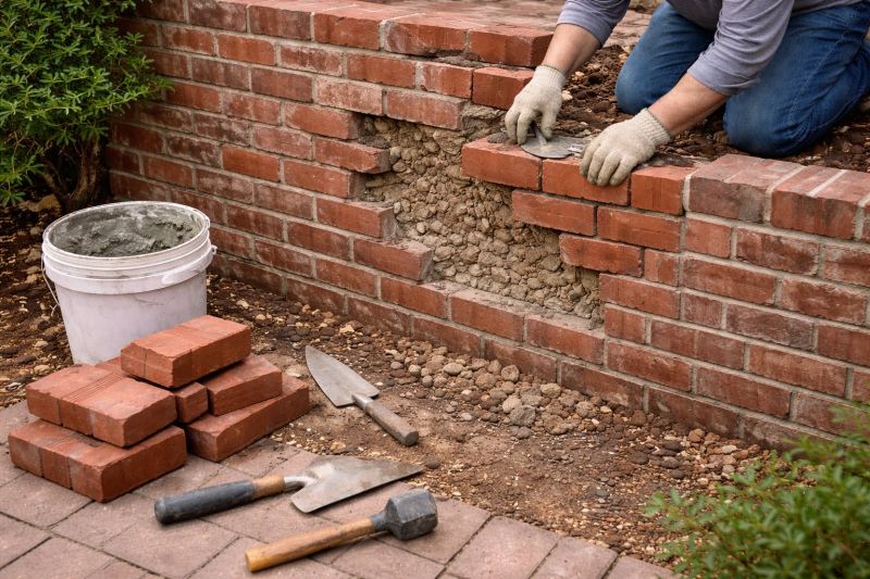 Brick Fence Repair in Santa Rosa, CA
