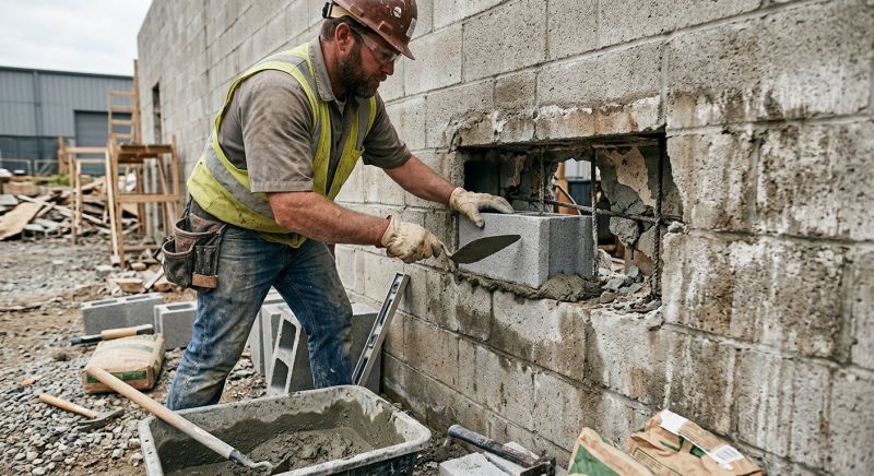 Cinder Block Wall Repair in Angwin, CA