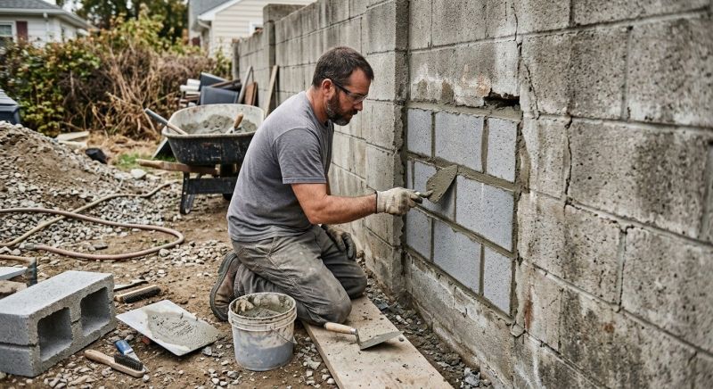 Cinder Block Wall Repair in Sonoma, CA