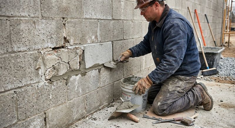 Cinder Block Wall Repair in Sonoma County, CA