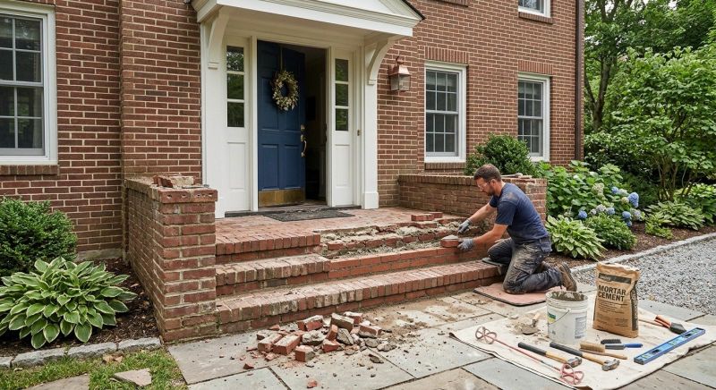 Entryway Brick Repair in Santa Rosa, CA