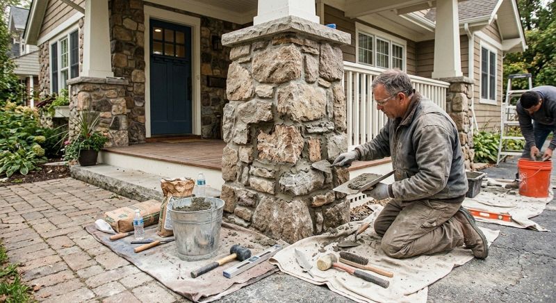 Stone Column Repair in Santa Rosa, CA